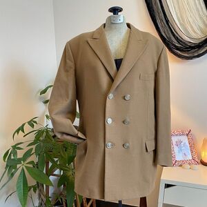 Men's BAYNARD double breasted, double vented camel wool blazer